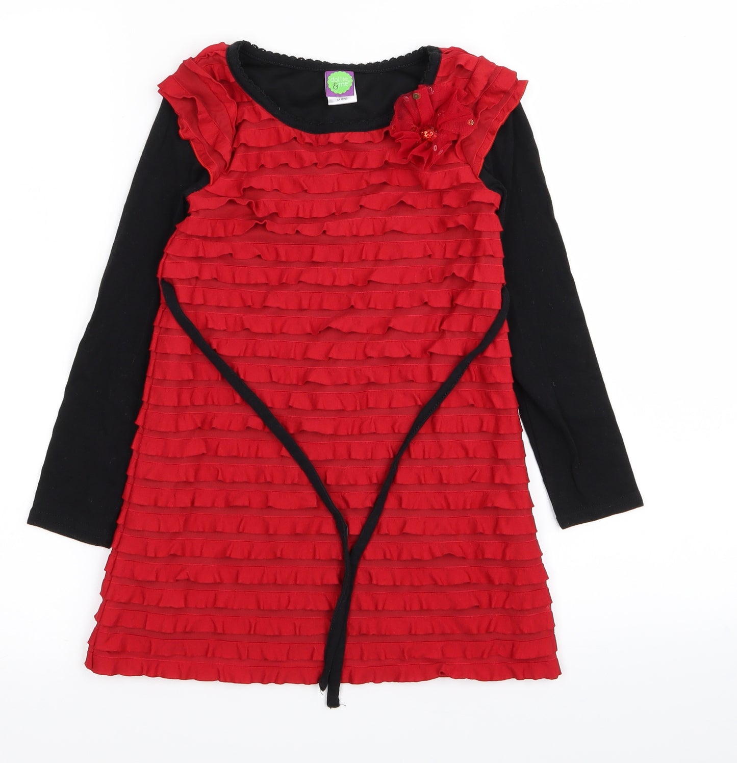 Dollie and Me Girls Red   T-Shirt Dress  Size 7 Years