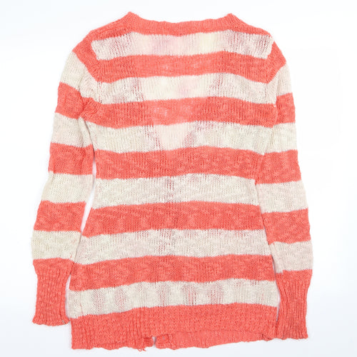 Krisp Womens Multicoloured Striped  Cardigan Jumper Size M