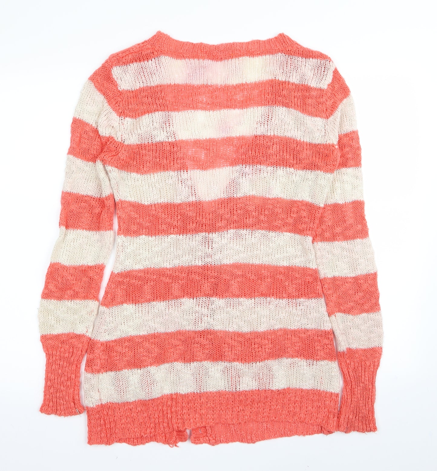 Krisp Womens Multicoloured Striped  Cardigan Jumper Size M