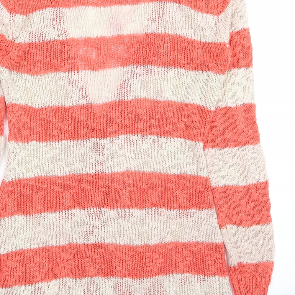 Krisp Womens Multicoloured Striped  Cardigan Jumper Size M