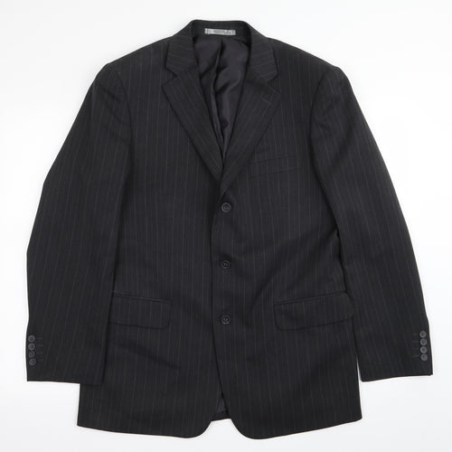Taylor & Wright Mens Black Striped  Jacket Blazer Size 40