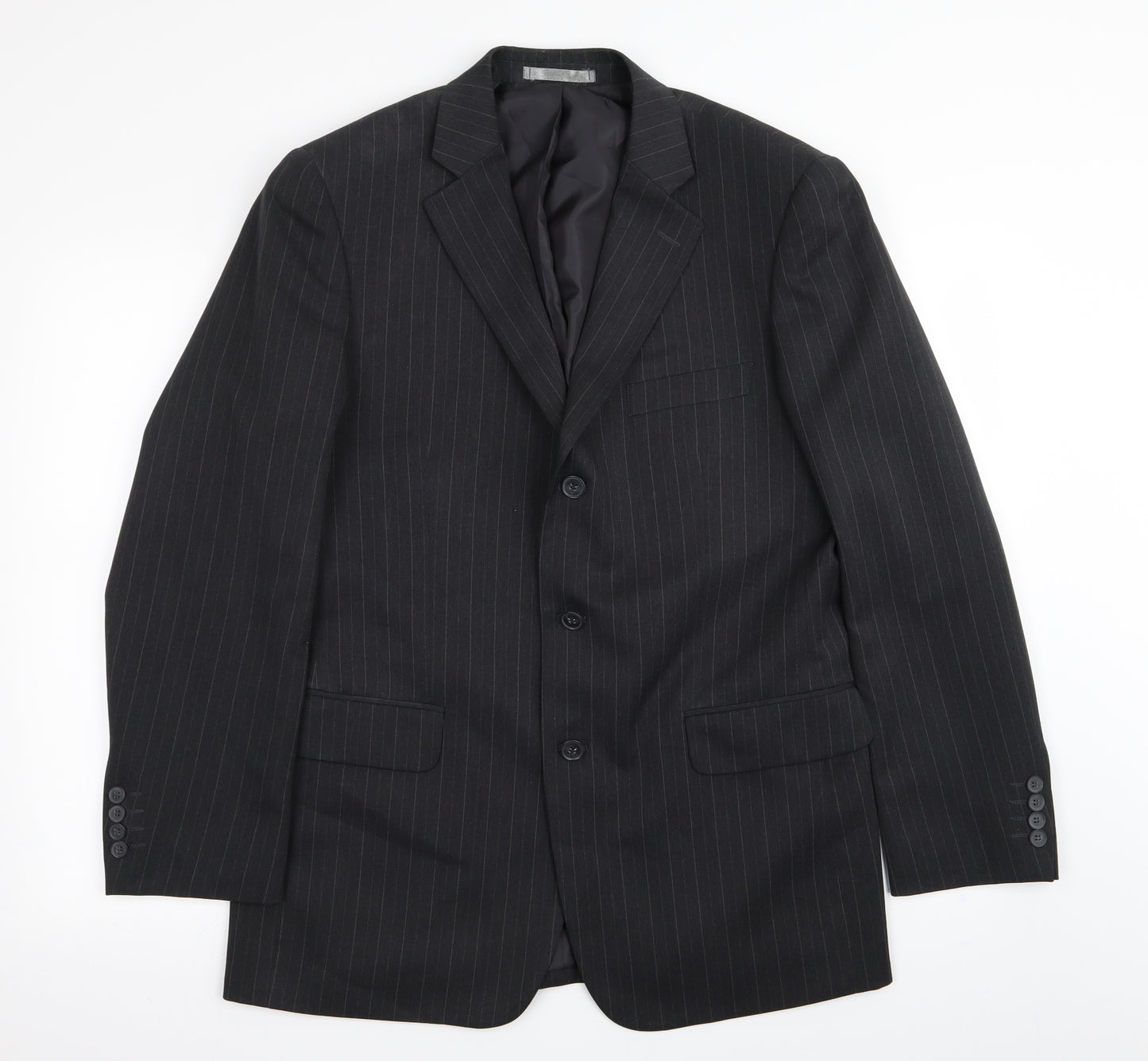 Taylor & Wright Mens Black Striped  Jacket Blazer Size 40
