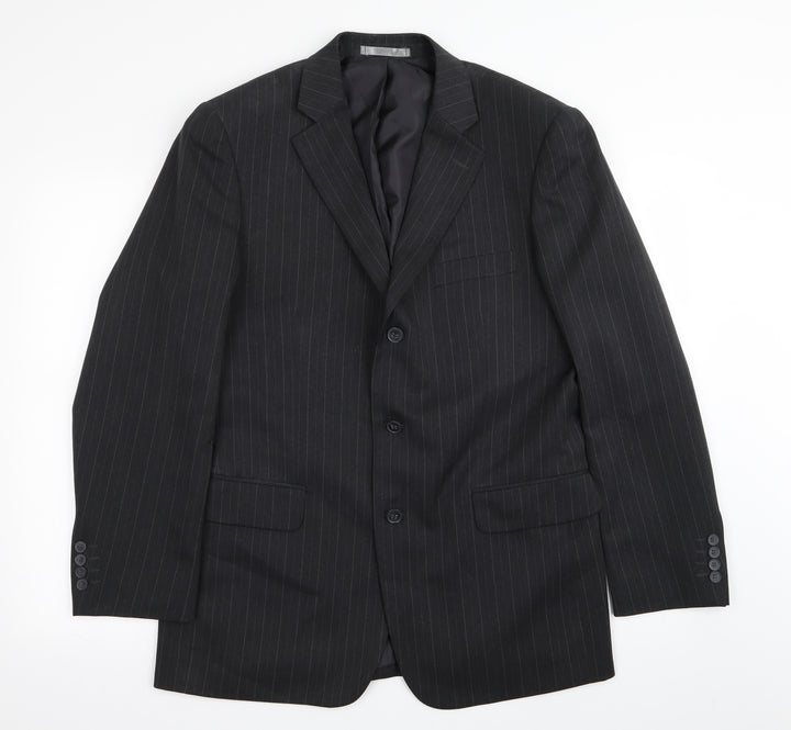 Taylor & Wright Mens Black Striped  Jacket Blazer Size 40