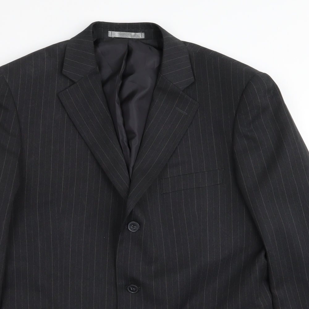Taylor & Wright Mens Black Striped  Jacket Blazer Size 40