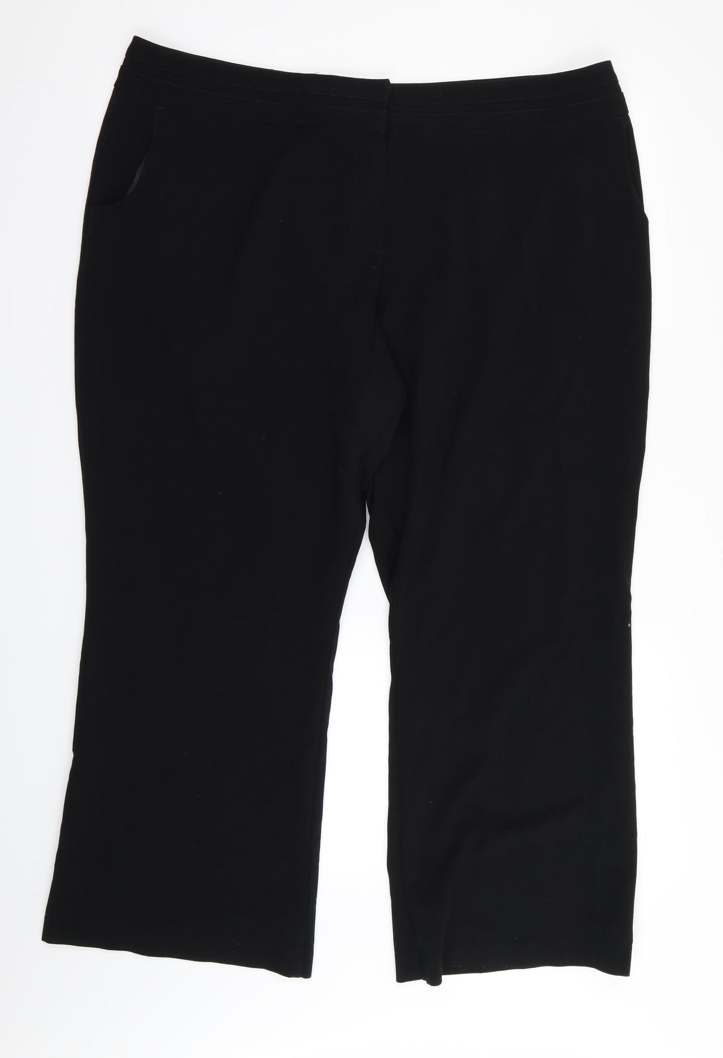 M&S Womens Black   Trousers  Size 20 L28 in