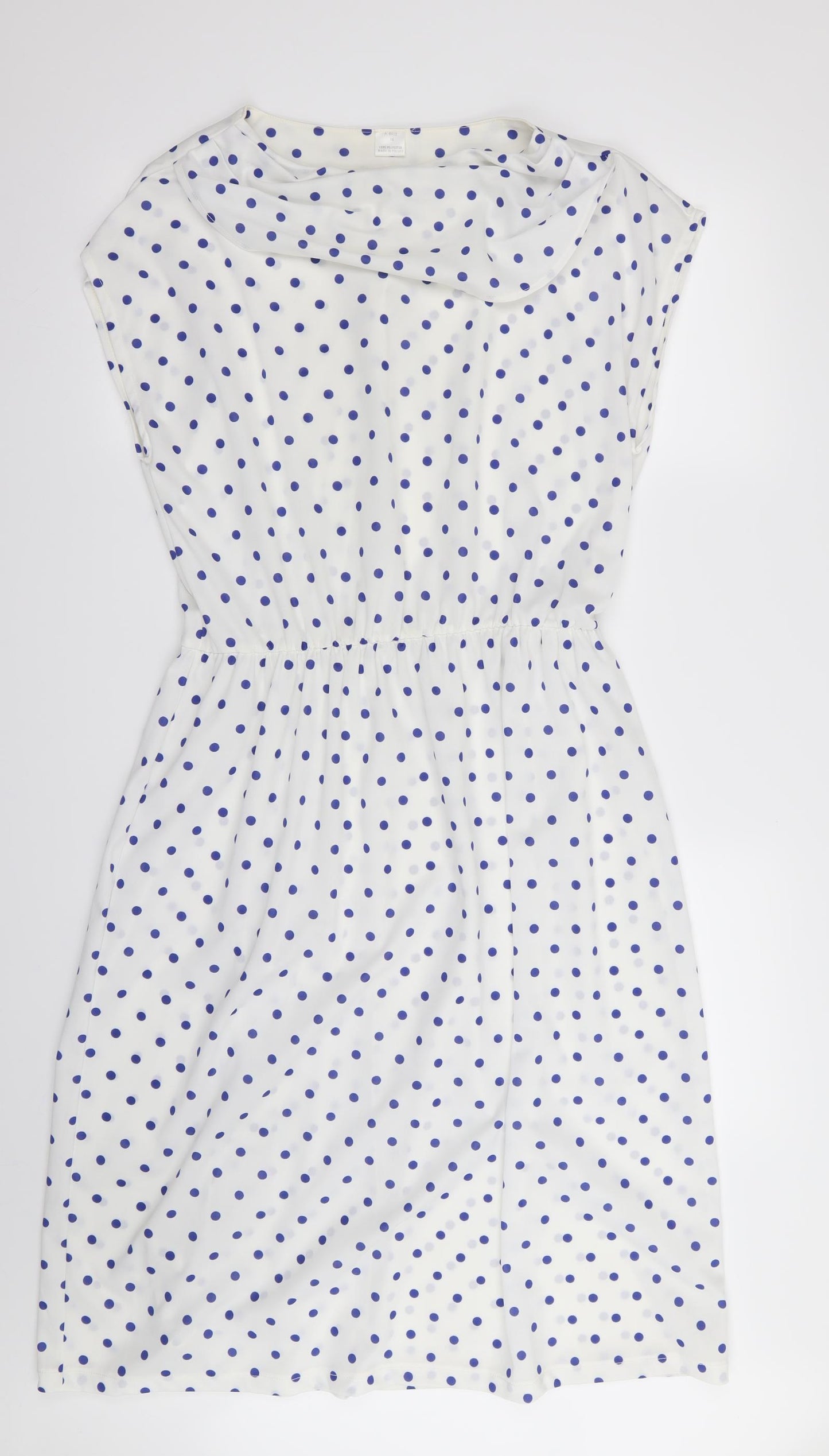 Preworn Womens White Polka Dot  Fit & Flare  Size 16