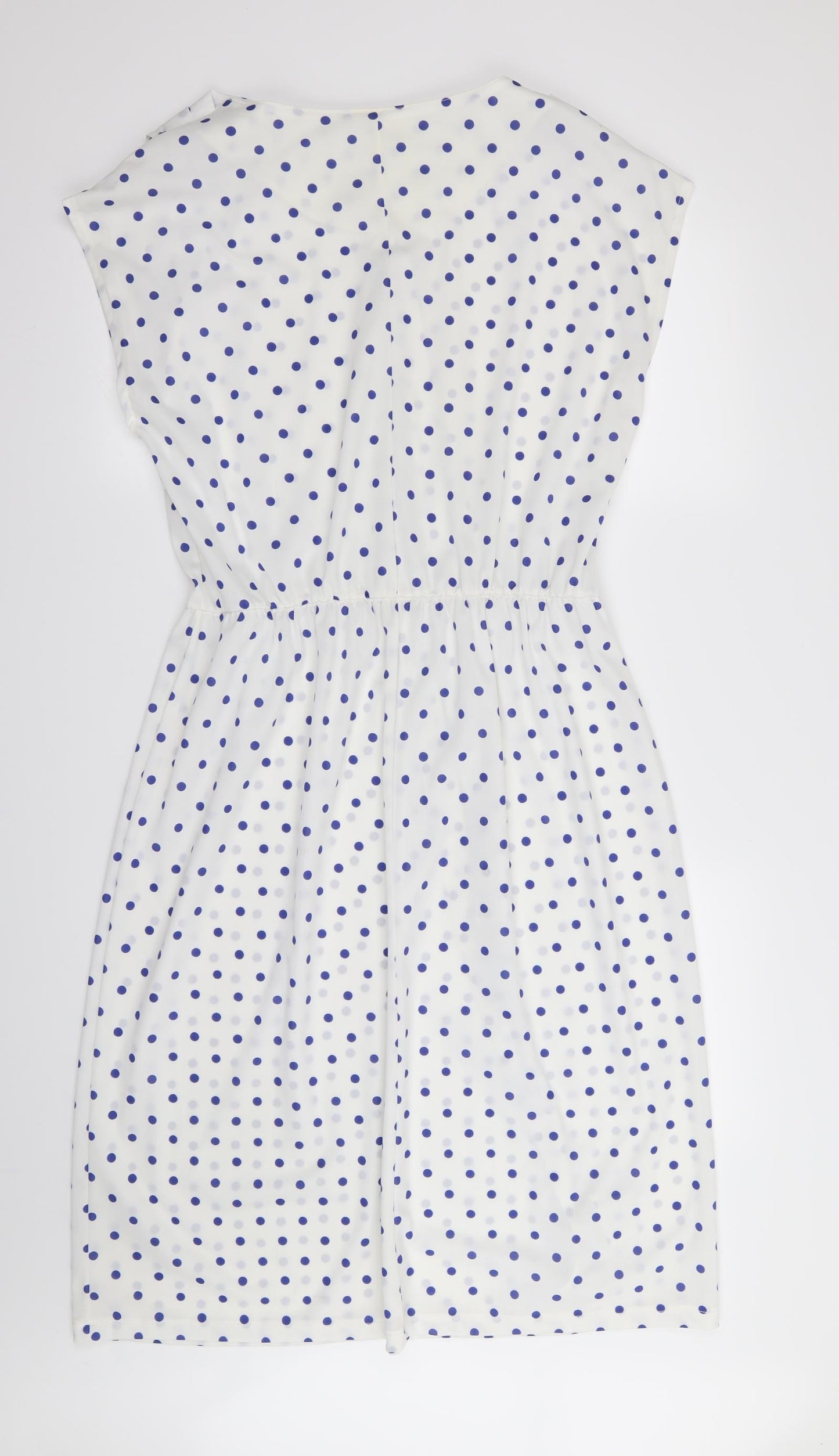 Preworn Womens White Polka Dot  Fit & Flare  Size 16
