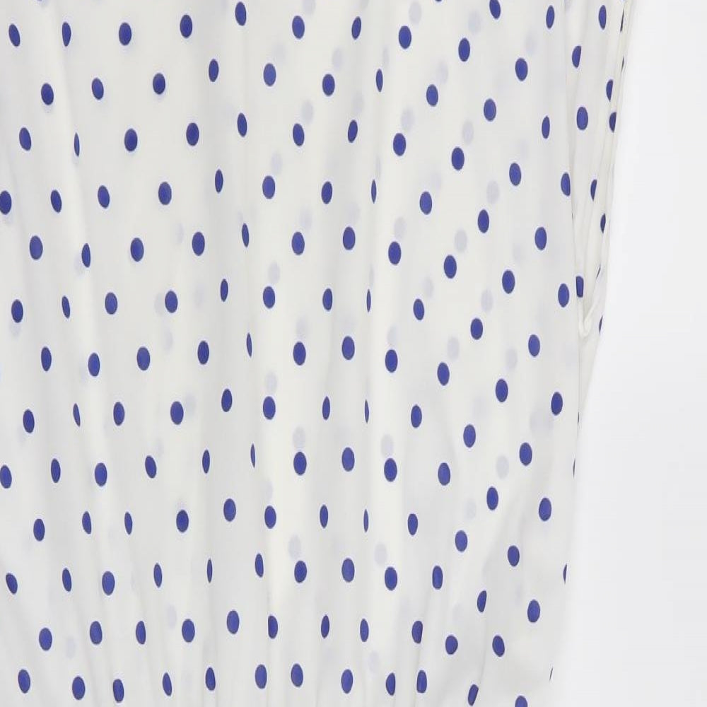 Preworn Womens White Polka Dot  Fit & Flare  Size 16