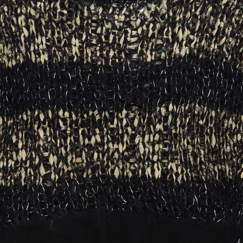 Topshop Womens Black Striped  Pullover Jumper Size M