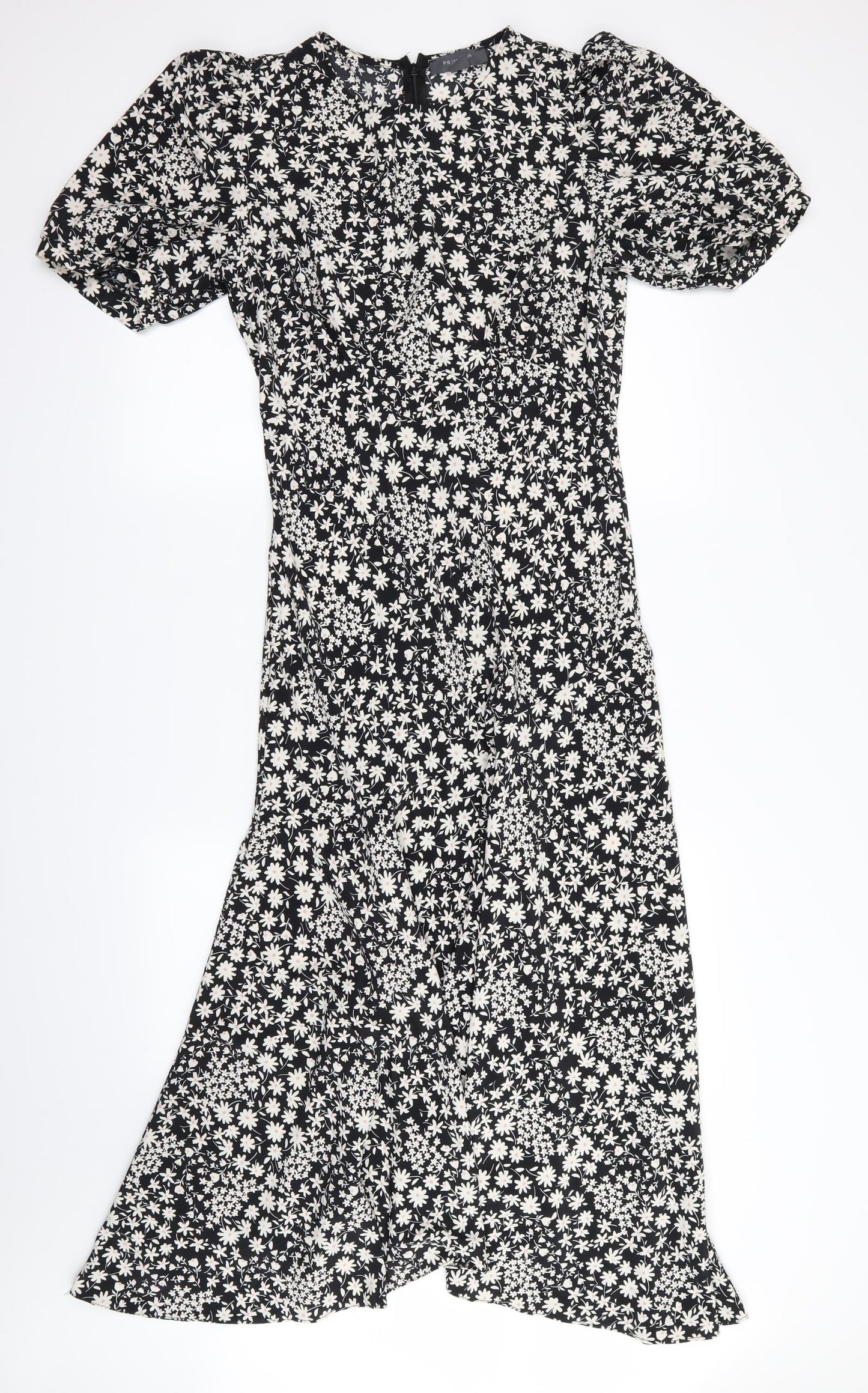 Primark Womens Black Floral  Fit & Flare  Size 10