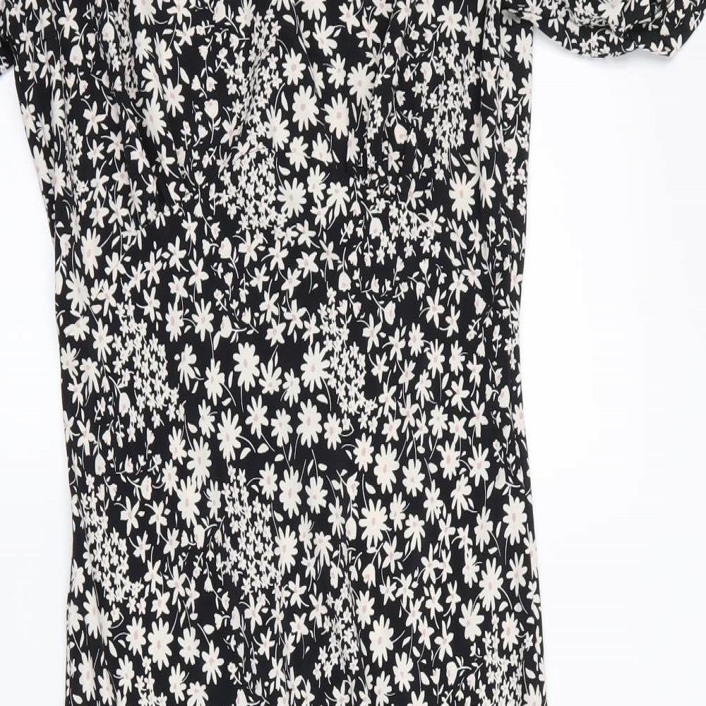 Primark Womens Black Floral  Fit & Flare  Size 10