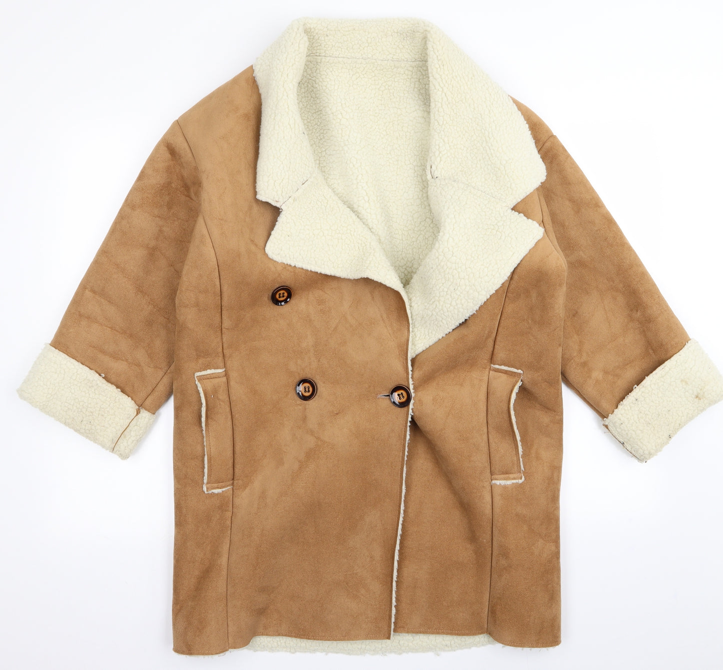 KBF Womens Brown   Overcoat Coat Size M