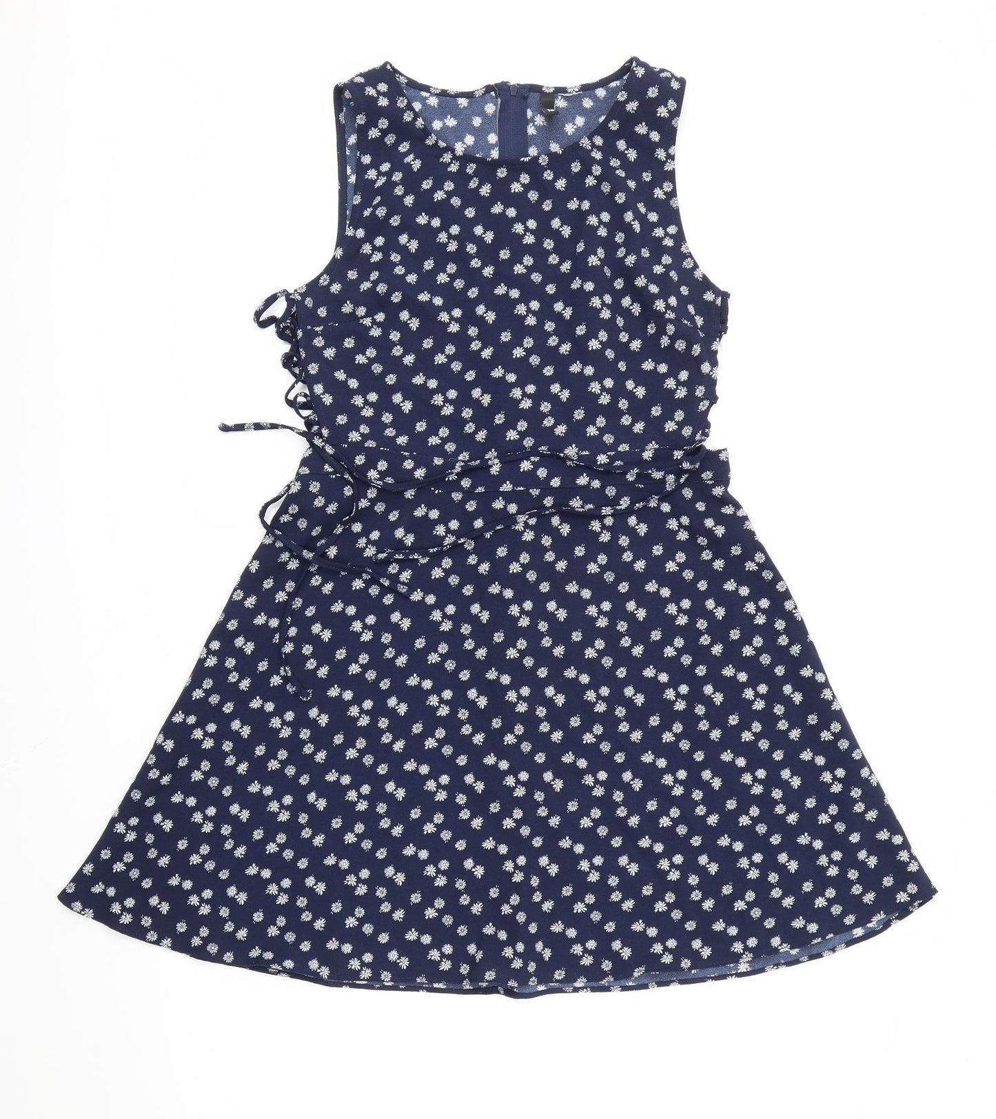 H&M Womens Blue Floral  Fit & Flare  Size 16