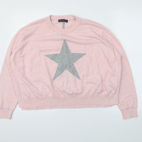 M&S Womens Pink Argyle/Diamond  Pullover Jumper Size L