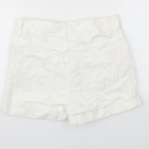 Topshop Womens White   Cut-Off Shorts Size 6