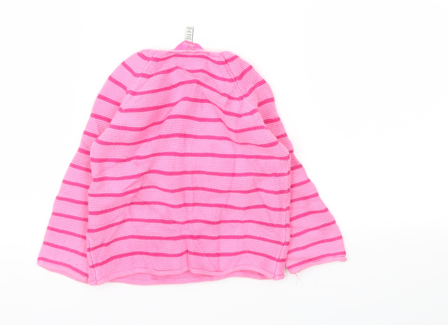 Joules Girls Pink Striped  Pullover Jumper Size 12-18 Months