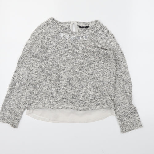 George Girls Grey   Pullover Jumper Size 10-11 Years