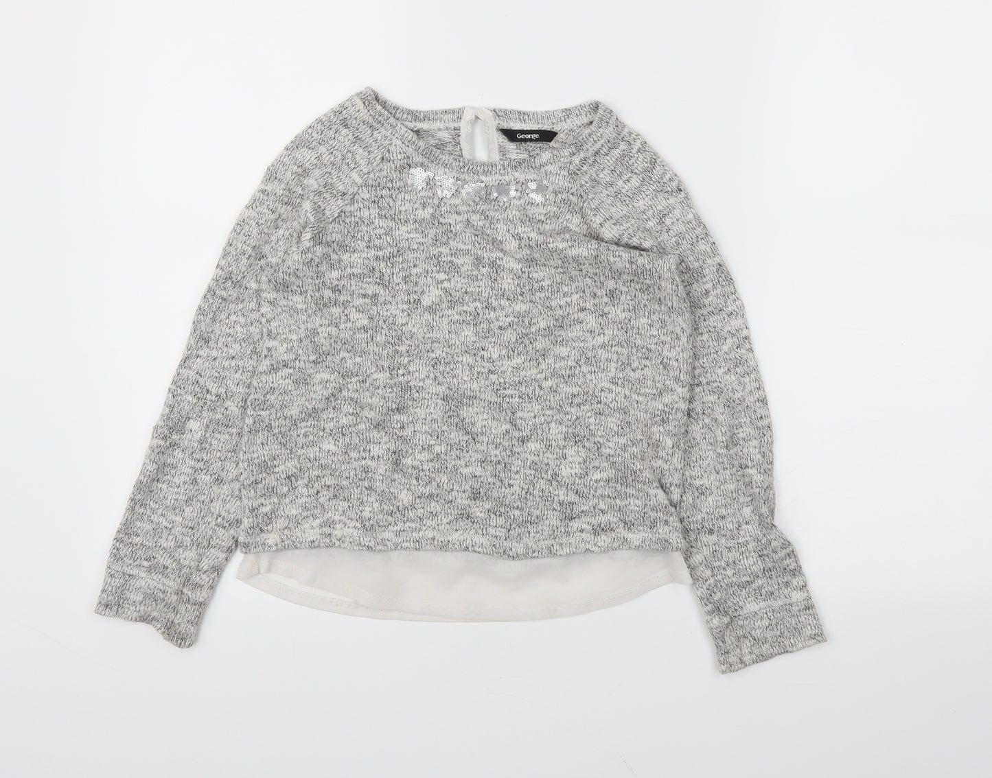 George Girls Grey   Pullover Jumper Size 10-11 Years