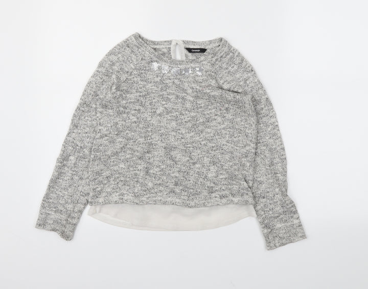 George Girls Grey   Pullover Jumper Size 10-11 Years