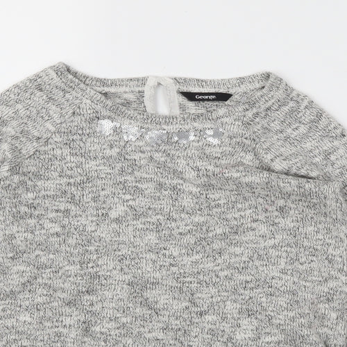George Girls Grey   Pullover Jumper Size 10-11 Years