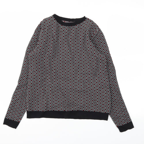 Papaya Womens Black Argyle/Diamond  Pullover Jumper Size 12