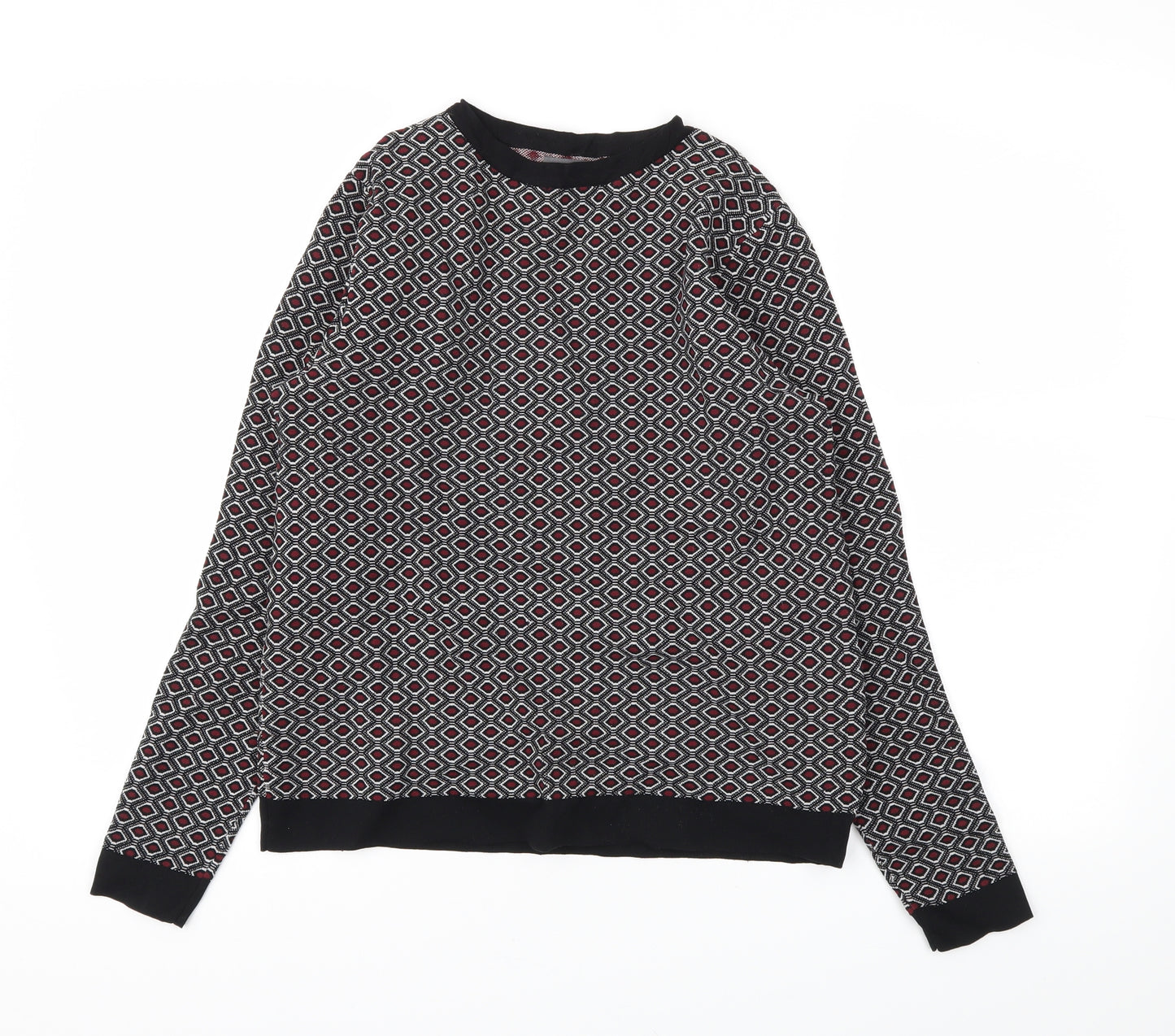 Papaya Womens Black Argyle/Diamond  Pullover Jumper Size 12