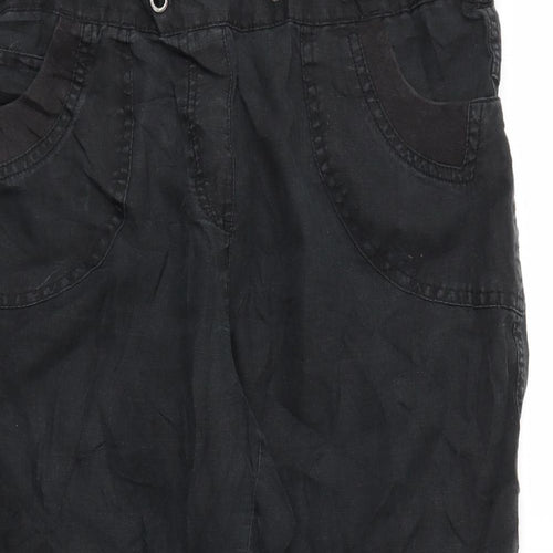 M&S Womens Black Houndstooth  Trousers  Size 14 L20 in
