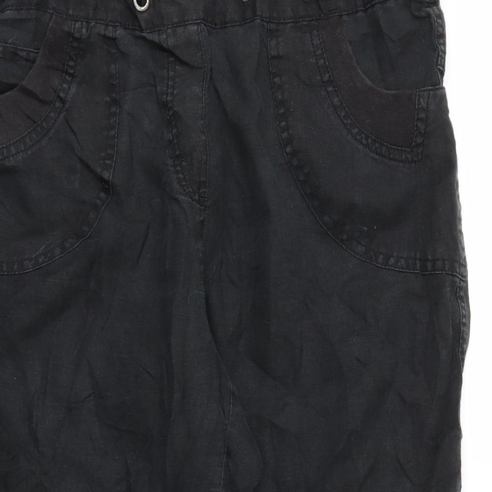 M&S Womens Black Houndstooth  Trousers  Size 14 L20 in