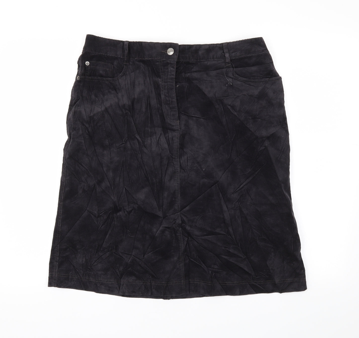 M&S Womens Black   A-Line Skirt Size 14