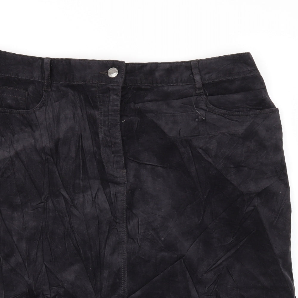 M&S Womens Black   A-Line Skirt Size 14