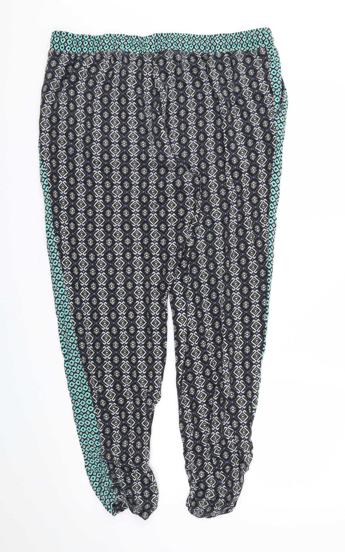 TU Womens Green Argyle/Diamond  Jegging Trousers Size 16 L30 in - Stretch waistband