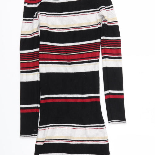 Shinestar Womens Multicoloured Striped  A-Line  Size M
