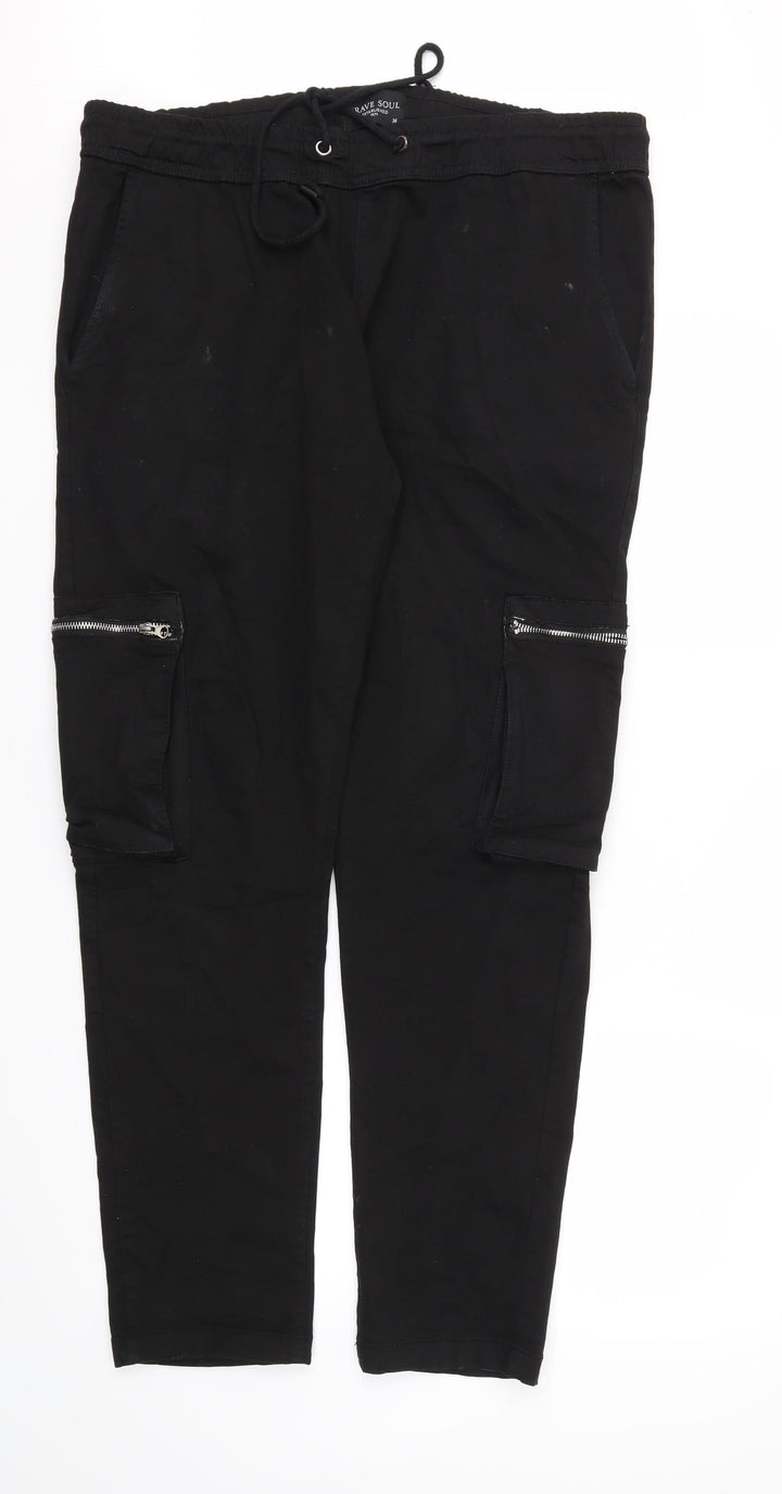Brave Soul Womens Black   Trousers  Size 36 L31 in