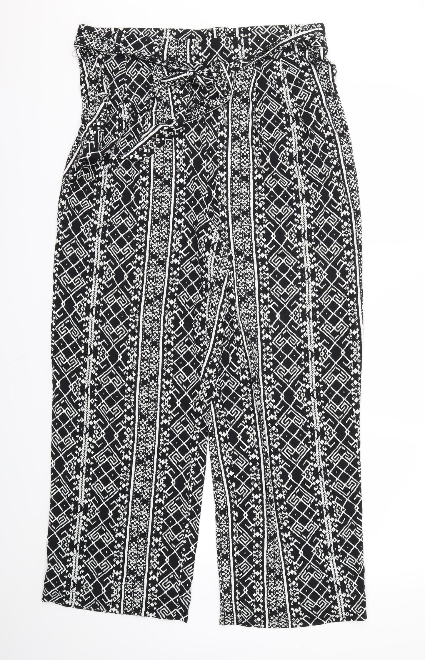 Papaya Womens Black Camouflage  Trousers  Size 16 L27 in