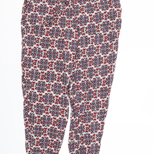 H&M Womens Purple Argyle/Diamond  Jogger Trousers Size 10 L25 in - Stretch waistband