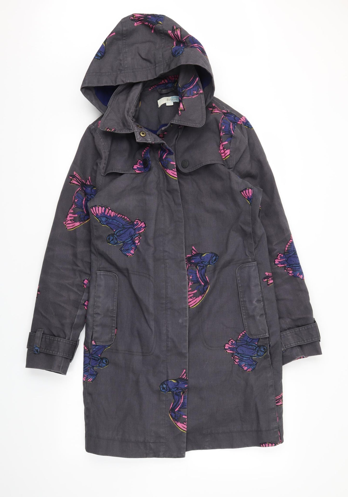 Boden Womens Grey Floral  Jacket Coat Size 12