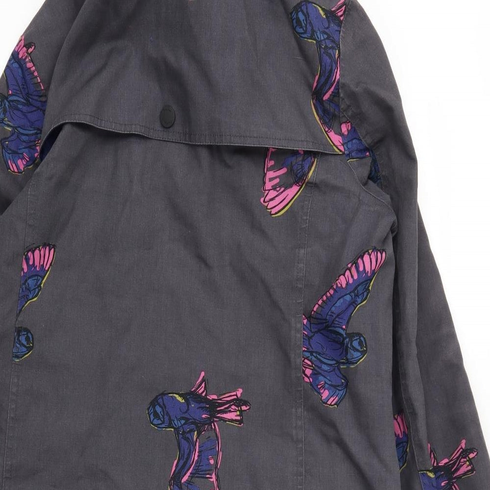 Boden Womens Grey Floral  Jacket Coat Size 12