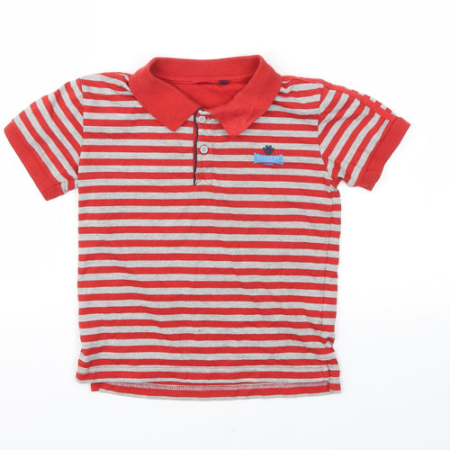 Lonsdale Boys Red Striped  Basic T-Shirt Size 5-6 Years