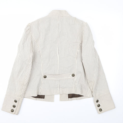 CC Womens Grey Striped  Jacket Blazer Size 14