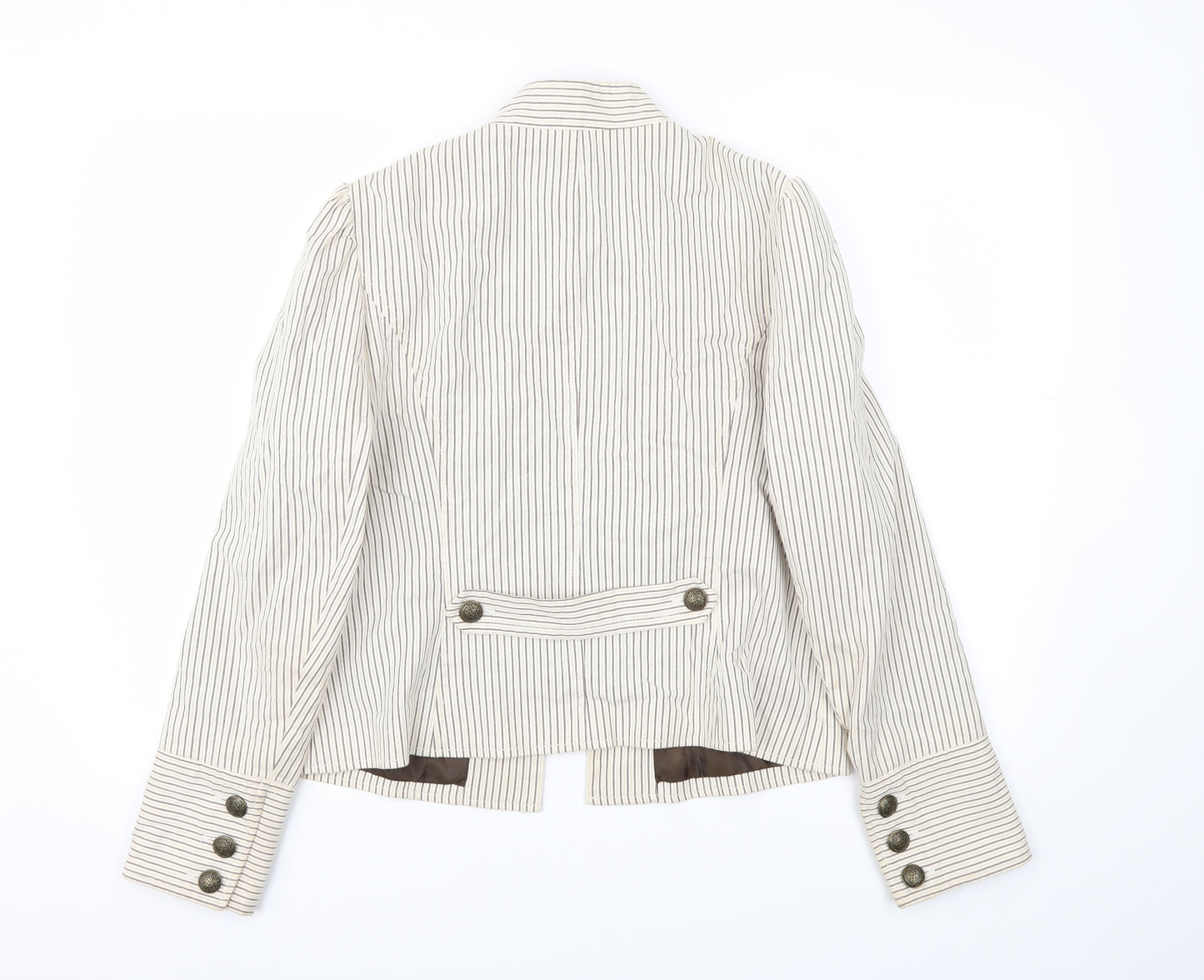 CC Womens Grey Striped  Jacket Blazer Size 14