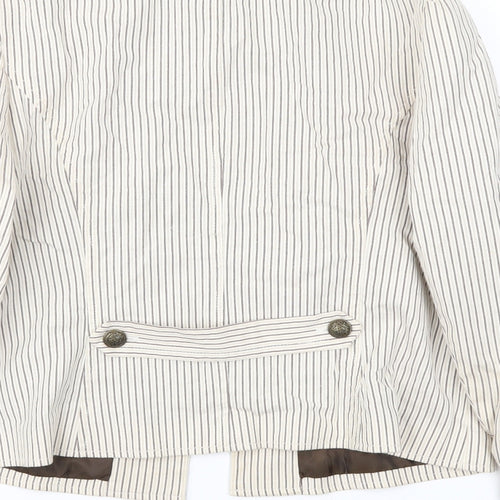 CC Womens Grey Striped  Jacket Blazer Size 14