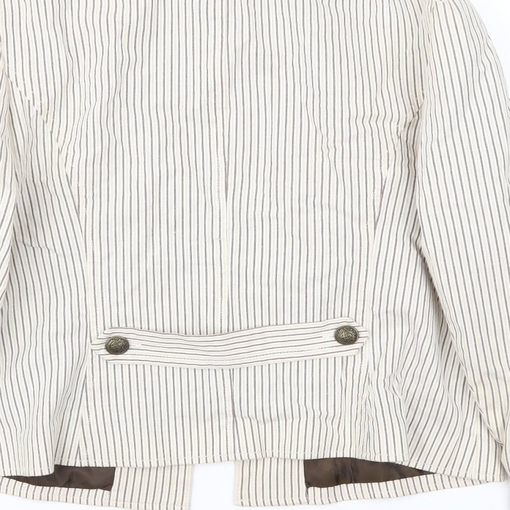CC Womens Grey Striped  Jacket Blazer Size 14