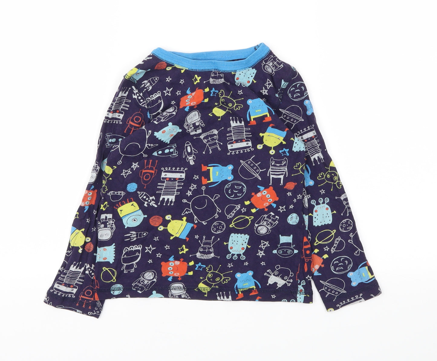 George Boys Blue Animal Print   Pyjama Top Size 4-5 Years