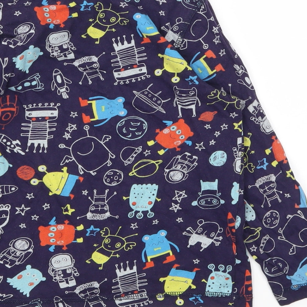 George Boys Blue Animal Print   Pyjama Top Size 4-5 Years