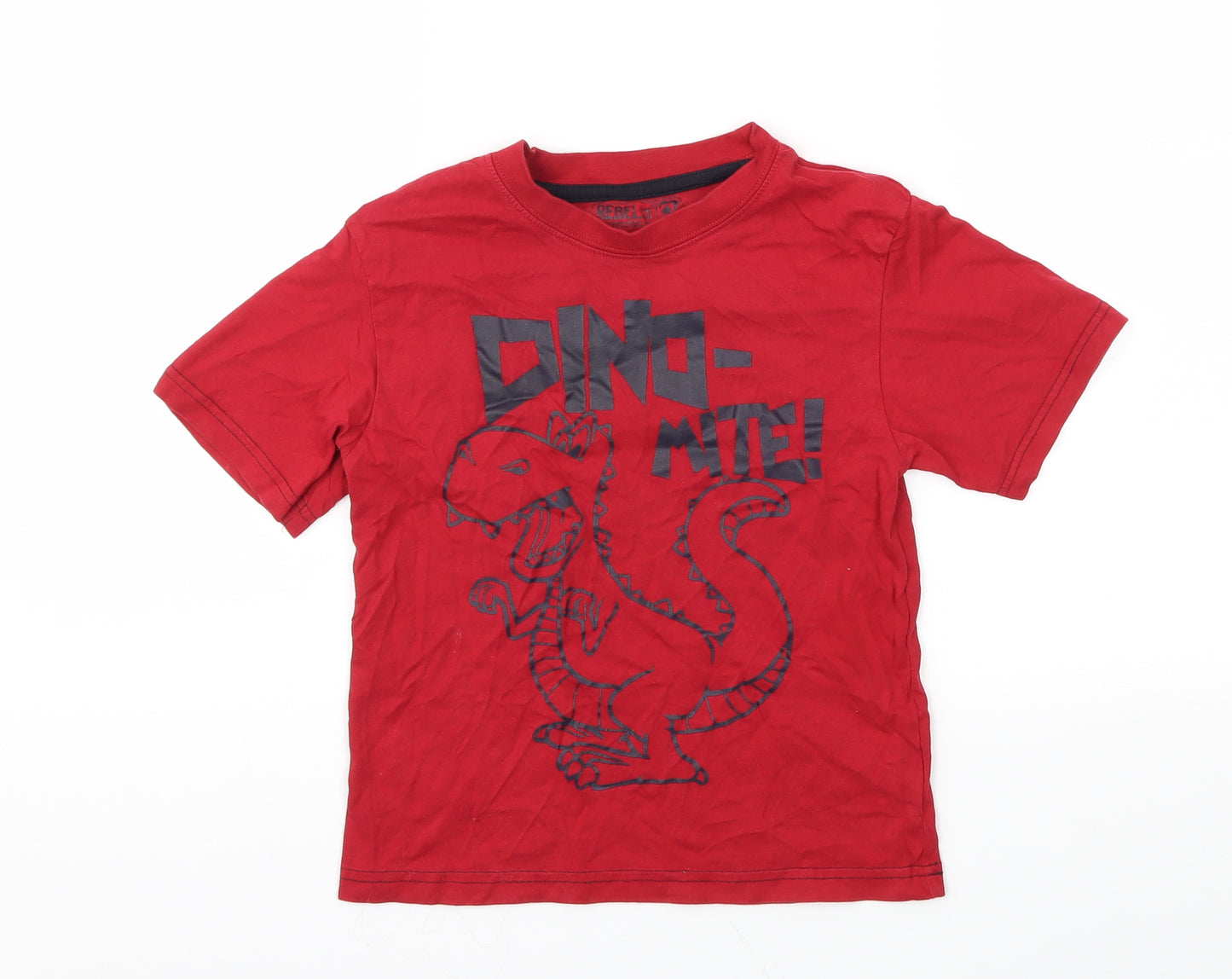 Rebel Boys Red   Basic T-Shirt Size 5-6 Years