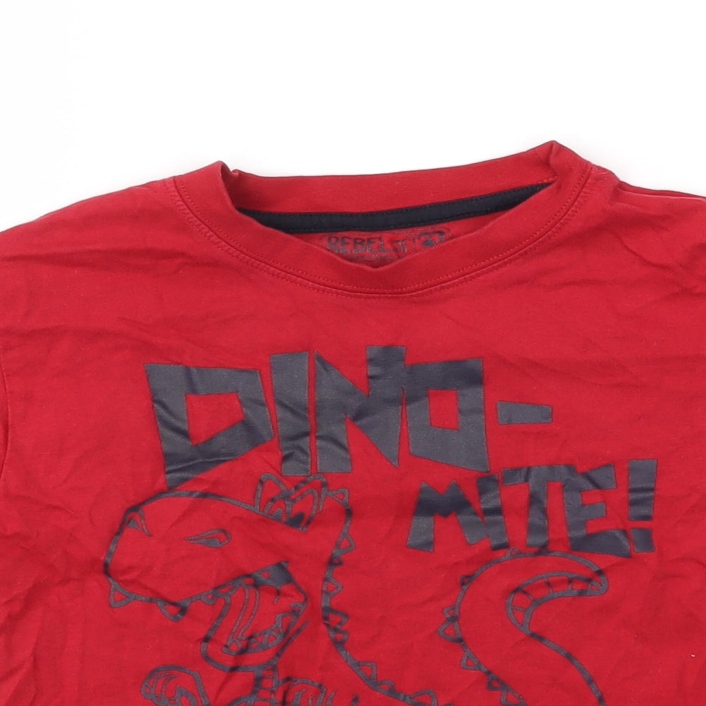 Rebel Boys Red   Basic T-Shirt Size 5-6 Years