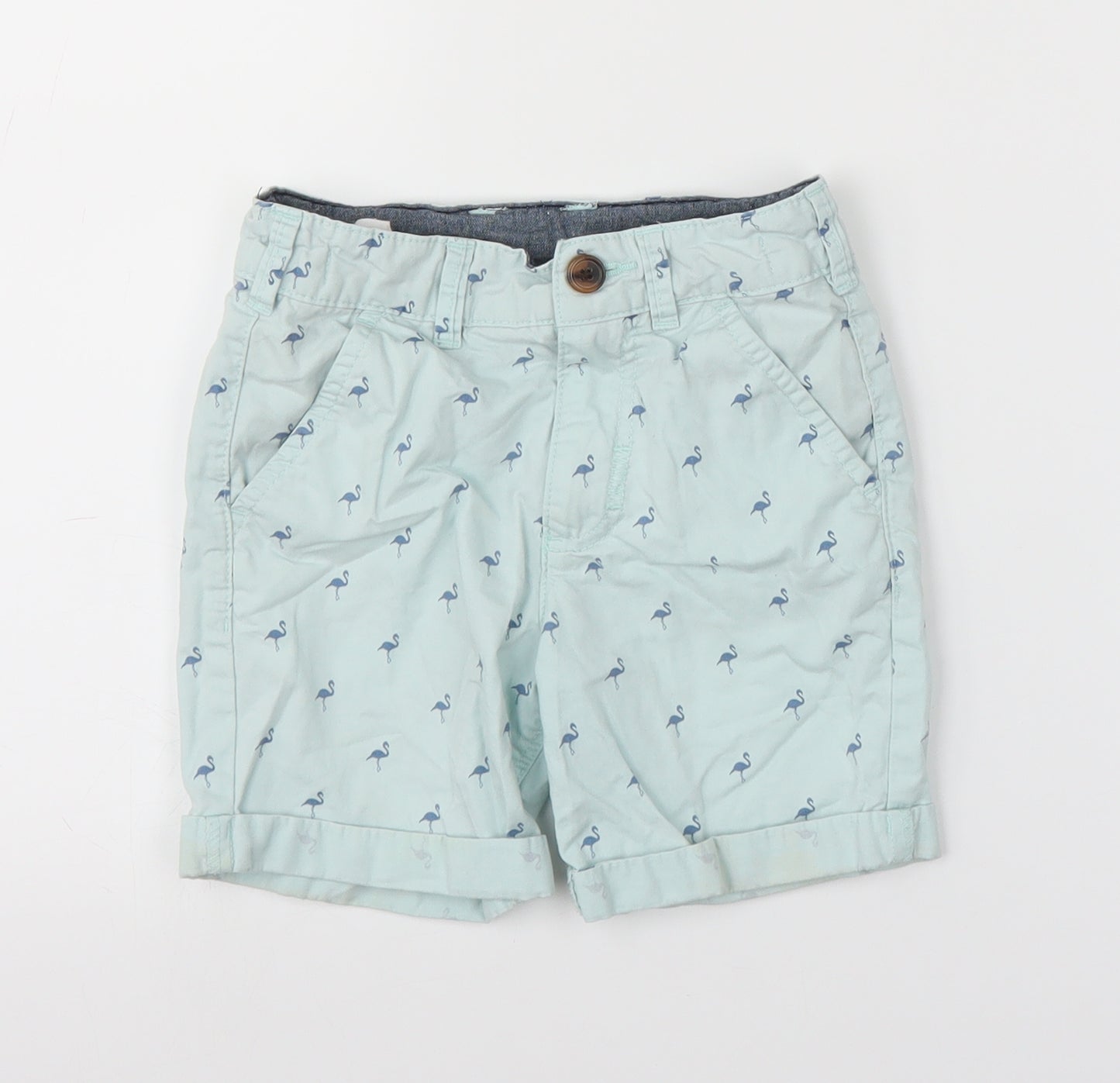 George Boys Blue   Bermuda Shorts Size 4-5 Years - Flamingos