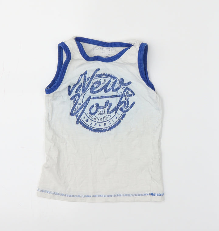 Matalan Boys White Basic Tank Size 5 Years