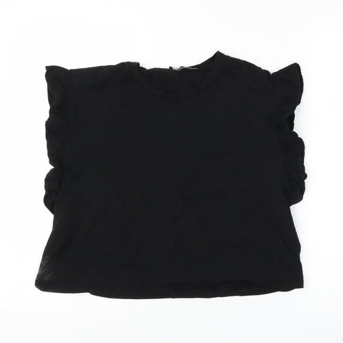 Boohoo Womens Black   Cropped T-Shirt Size 10