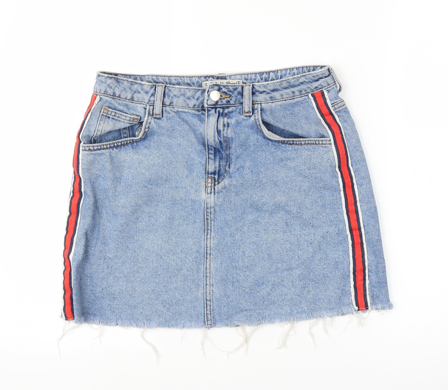 Primark Womens Blue  Denim A-Line Skirt Size 12
